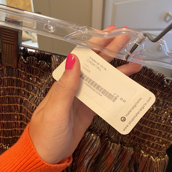 Karlie Clothes - Brown Gold Pleated Skort w/ Smock Waist - SMALL - Picture 4 of 7